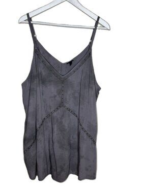 Torrid Gray Tie-Dye Studded Tunic Tank Top, Size 4